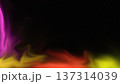 Abstract vibrant neon gradient background with fluid purple, red and yellow liquid waves, cinematic grainy noise texture and blurred glowing aura on dark backdrop. 137314039