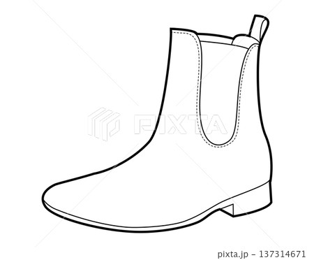 Chelsea boot women single line. Clean ankle boot for office day and weekend travel. Technical fashion Chelsea boot women single line. Clean ankle boot for office day and weekend travel. Technical fashion 137314671