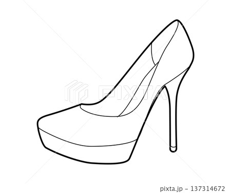 Platform stiletto pump women heel single line pair. High sole sexy dress footwear for party, festival, fashion show. Platform stiletto pump women heel single line pair. High sole sexy dress footwear for party, festival, fashion show. 137314672