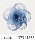 Elegant abstract blue flower with a spiral vortex. Modern digital art with flowing translucent shapes. Futuristic design concept on a white background 137314838