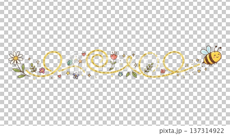 一條分割線描繪了蜜蜂的飛行路線（一條圍繞著它的虛線）。 137314922