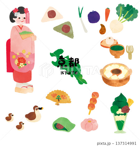 京都の水彩観光イラスト 京都の水彩観光イラスト 137314991