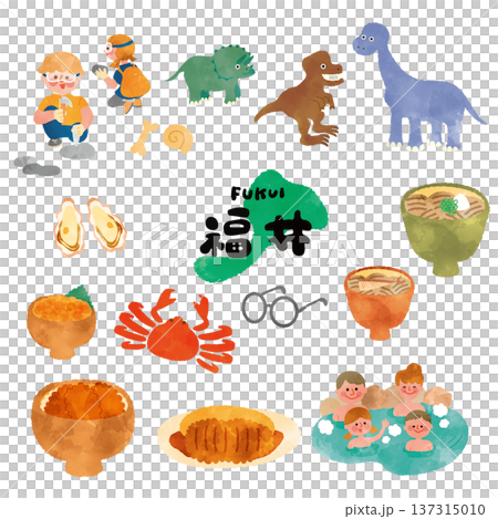 福井水彩旅遊插畫 137315010