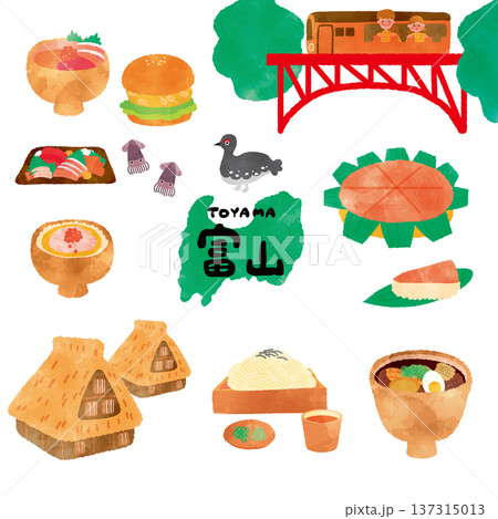 富山の水彩観光イラスト 137315013