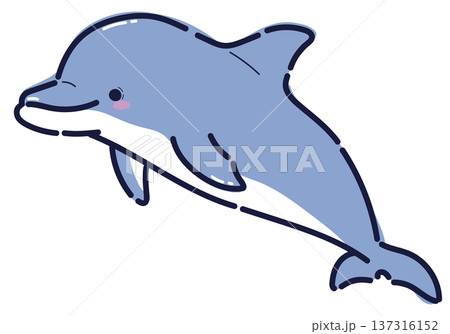 ジャンプするバンドウイルカのイラスト 137316152