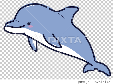 ジャンプするバンドウイルカのイラスト 137316152