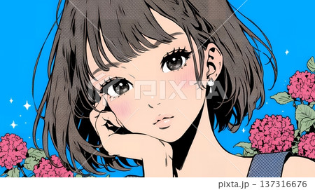 お茶目な（生意気な表情をした遊び心のある）若い女性 137316676