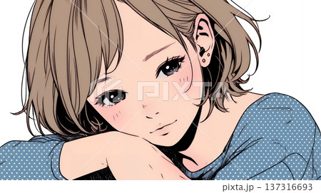 お茶目な（生意気な表情をした遊び心のある）若い女性