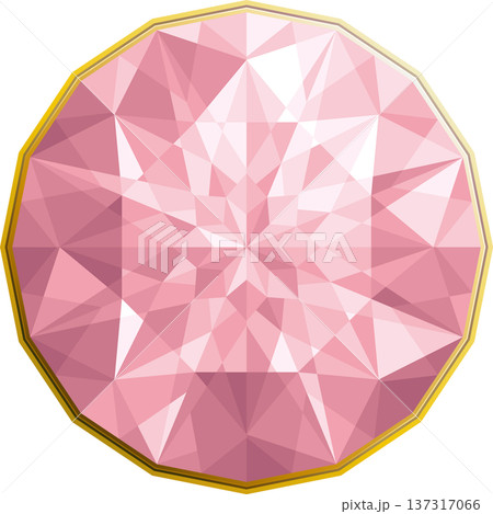 宝石ブリリアントカットのイラスト・淡いピンク 137317066