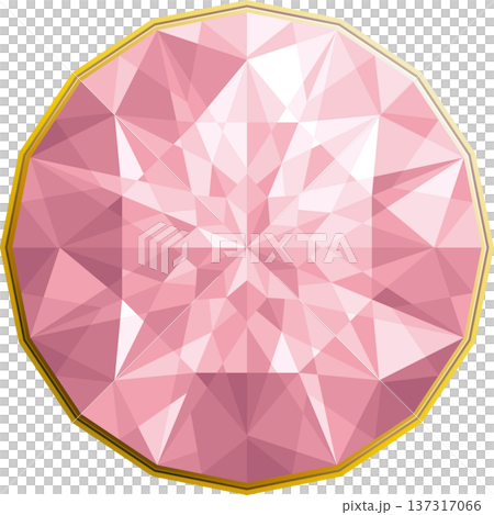 宝石ブリリアントカットのイラスト・淡いピンク 137317066