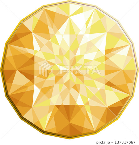 宝石ブリリアントカットのイラスト・イエロー 137317067