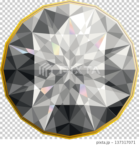 精美切割寶石圖解 - 煙灰色透明 137317071
