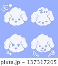 かわいいプードル犬の表情セット シンプル手描き風アイコンイラスト コレクション 137317205