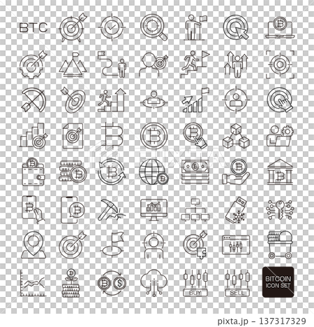 ビットコイン・暗号資産アイコンセット 137317329