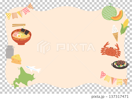 可愛的北海道美食插畫框 137317471