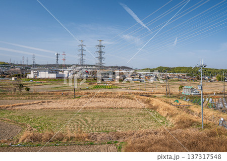 春の田園風景 京都府京田辺市 春の田園風景 京都府京田辺市 137317548