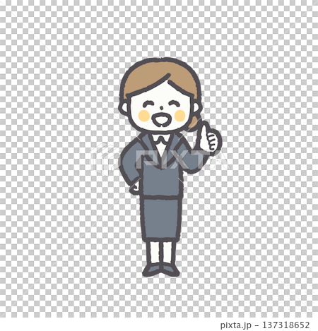 辦公室職業女性，各種面部表情和姿勢 137318652