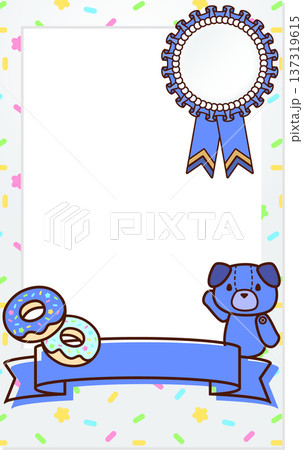 可愛いチェキ デコレーション フレーム リボン 子供向け キュートなアニマル 犬 青 可愛いチェキ デコレーション フレーム リボン 子供向け キュートなアニマル 犬 青 137319615