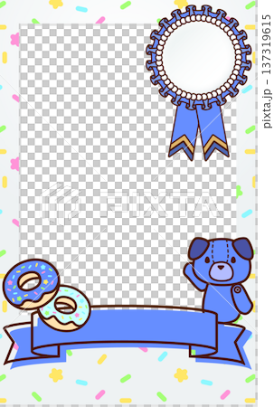 可愛いチェキ デコレーション フレーム リボン 子供向け キュートなアニマル 犬 青 可愛いチェキ デコレーション フレーム リボン 子供向け キュートなアニマル 犬 青 137319615