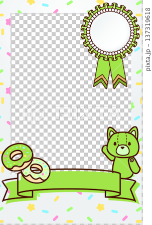 可愛的拍立得裝飾相框,帶有絲帶,可愛動物,貓咪圖案,黃綠色設計,適合兒童 可愛的拍立得裝飾相框,帶有絲帶,可愛動物,貓咪圖案,黃綠色設計,適合兒童 137319618