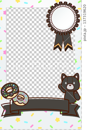 可愛的拍立得裝飾相框絲帶兒童可愛動物黑貓 可愛的拍立得裝飾相框絲帶兒童可愛動物黑貓 137319620