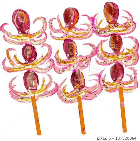 イイダコ串のイラスト 137320064