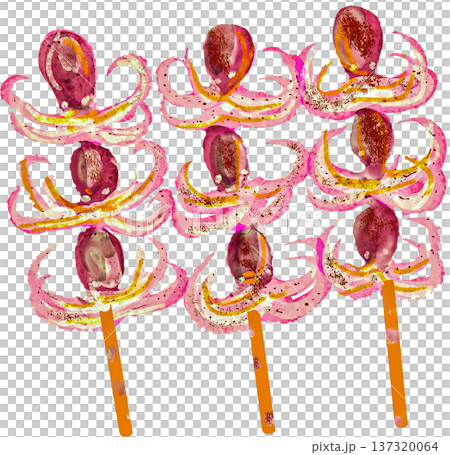 イイダコ串のイラスト 137320064