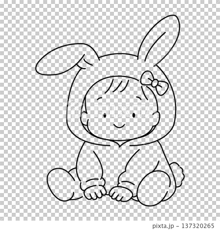 ウサギの着ぐるみを着た女の子 137320265