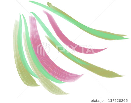 和のカラフルな羽根のようなストロークイラスト 137320266