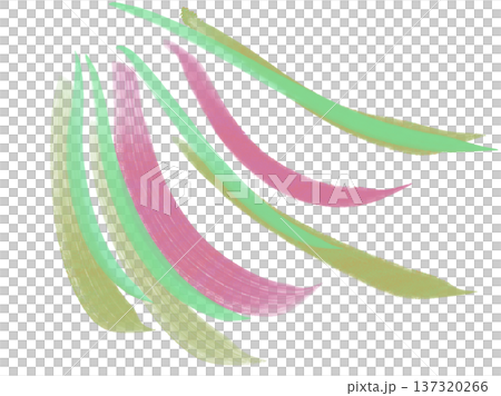 和のカラフルな羽根のようなストロークイラスト 137320266