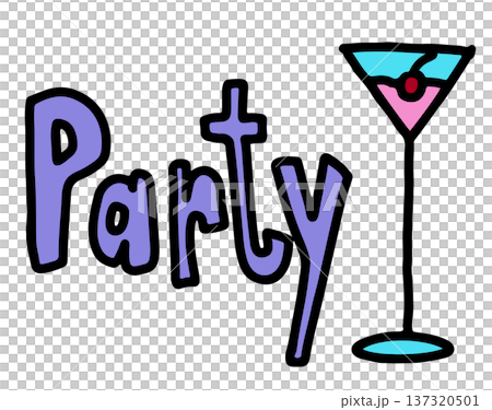 Cute hand drawn illustrations of Party letters and champagne glass for grocery, supermarket, mart, food, snack, drinks, dinner, picnic, park, outdoors, restaurant, menu, recipe, cuisine, celebration Cute hand drawn illustrations of Party letters and champagne glass for grocery, supermarket, mart, food, snack, drinks, dinner, picnic, park, outdoors, restaurant, menu, recipe, cuisine, celebration 137320501