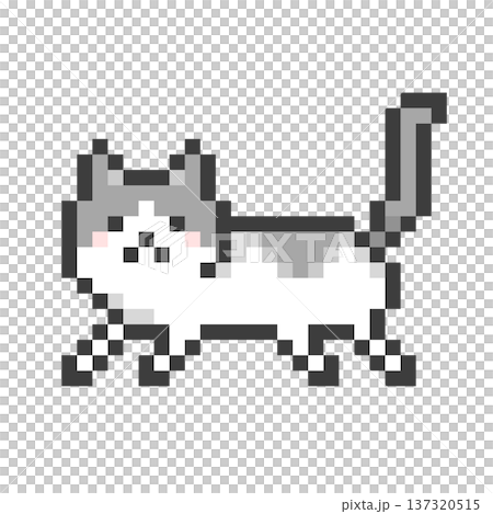 Pixel art bouncing calico cat 137320515