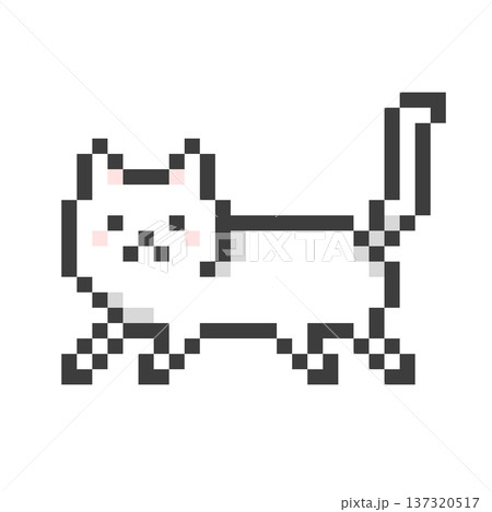 ドット絵の跳ねる白猫 137320517