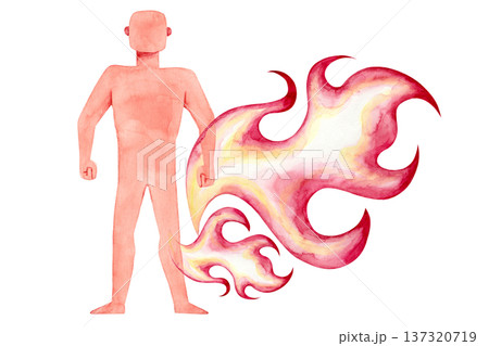 アーユルヴェーダ　体質 ピッタ 火　水彩 イラスト 137320719