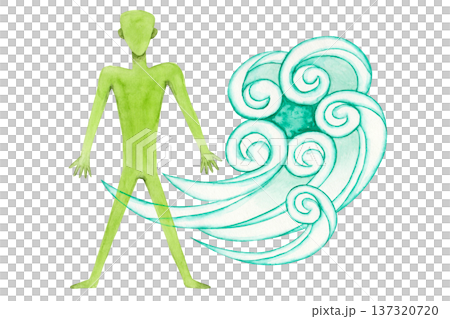 アーユルヴェーダ　体質 ヴァータ 風　水彩 イラスト 137320720