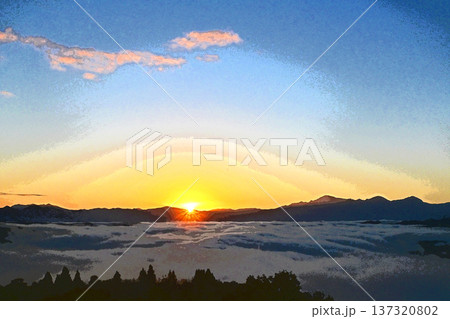 雲海・ドラマチックな輝きの世界 137320802