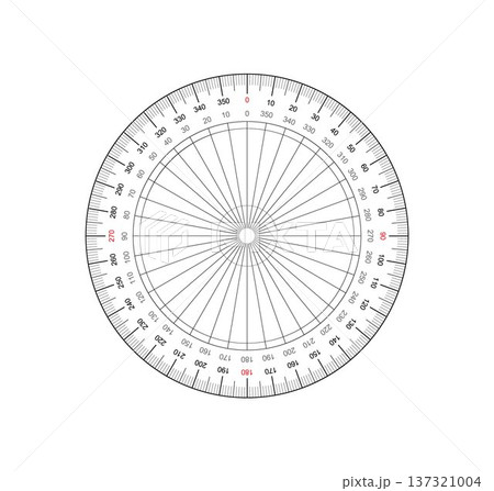 Protractor - Circular Measuring Tool with Degree Markings 137321004