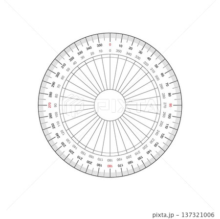 Circular Protractor for Measuring Angles in Degrees Circular Protractor for Measuring Angles in Degrees 137321006