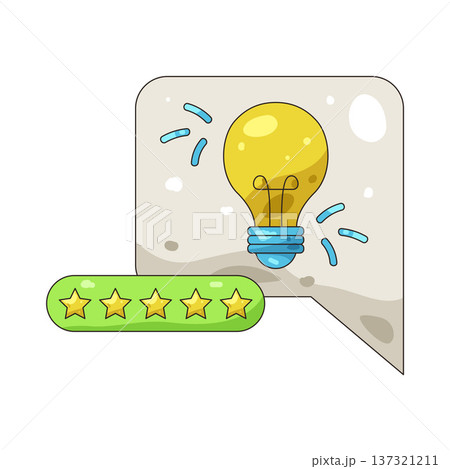 Illustration of five star with idea Illustration of five star with idea 137321211
