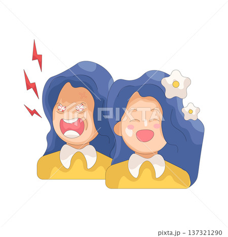 Illustration of stressed woman Illustration of stressed woman 137321290