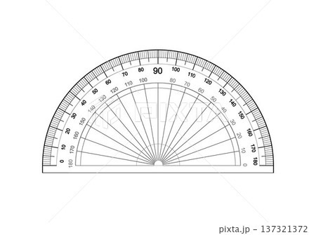 Protractor ruler isolated on the white background Protractor ruler isolated on the white background 137321372