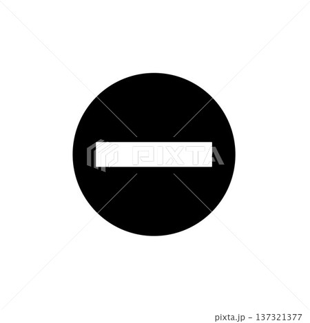 No Entry Sign. Black Circle with White Horizontal Bar Prohibition No Entry Sign. Black Circle with White Horizontal Bar Prohibition 137321377