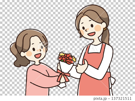 Mother's Day carnation gift illustration Mother's Day carnation gift illustration 137321511