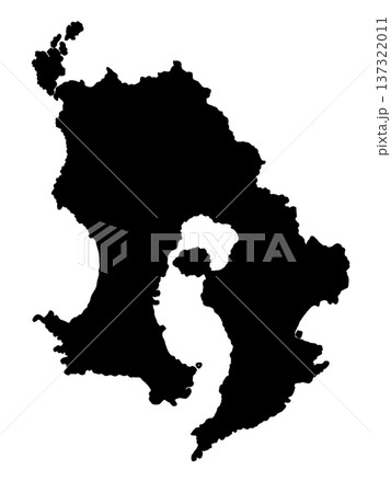 鹿児島県の地図（シルエット） 137322011