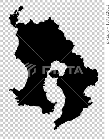 鹿児島県の地図（シルエット） 137322011