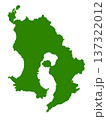 鹿児島県の地図（グリーン） 137322012