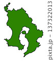 鹿児島県の地図（縁取りグリーン） 137322013