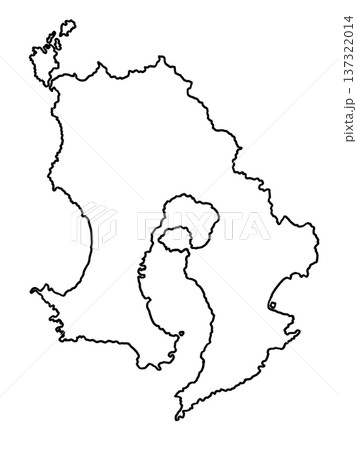 鹿児島県の地図（白地図） 137322014