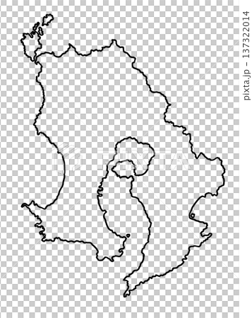 鹿児島県の地図（白地図） 137322014