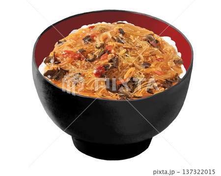 麻婆春雨丼（黒赤椀） 137322015